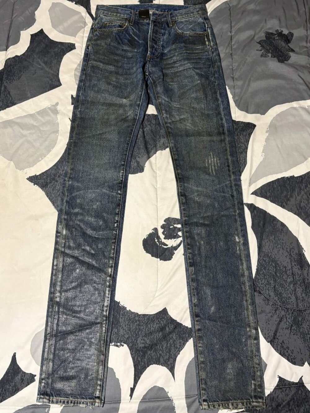 Dior Homme Luster AW07 Waxed Blue Jeans